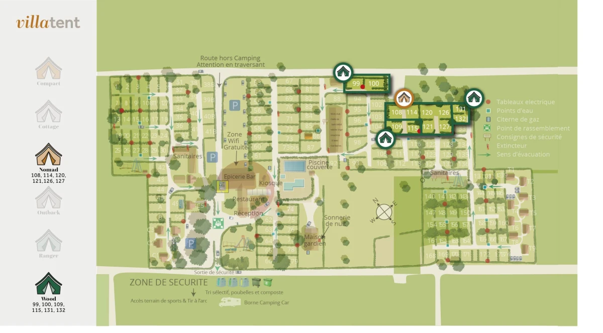 Villatent-Plattegrond-Camping Le Coin Tranquille-2022