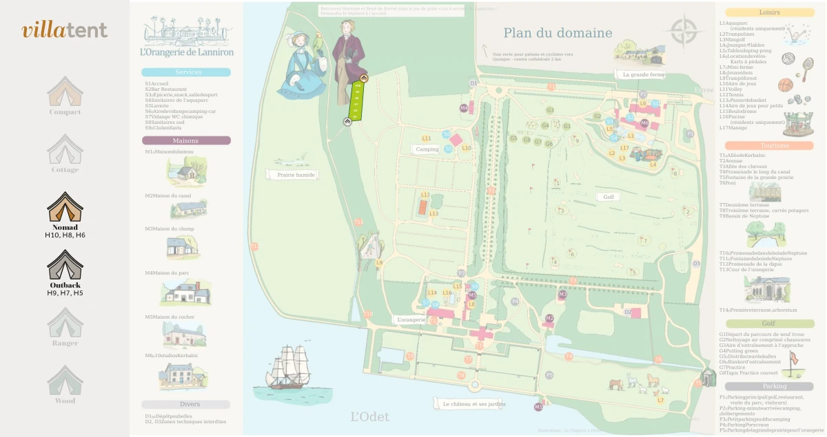 Villatent - Plattegrond - Camping l'Orangerie de Lanniron- 2024