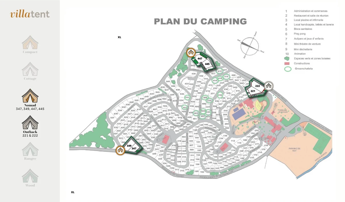 Villatent-Plattegrond-Camping Leï Suves-2022