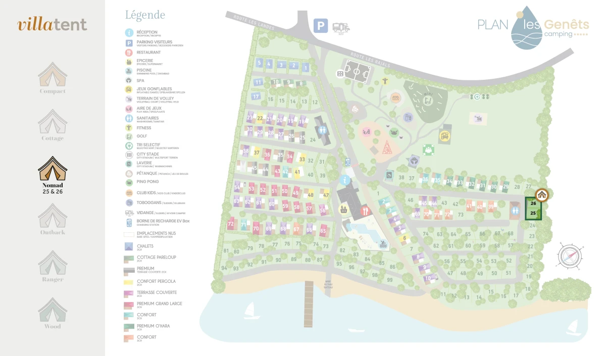 Villatent - Plattegrond- Camping Les Genêts- 2024