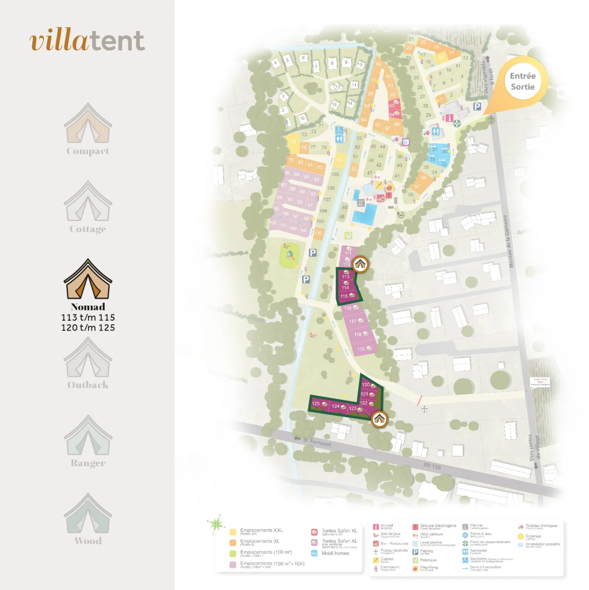 Villatent-Plattegrond- Camping La Garenne- 2024