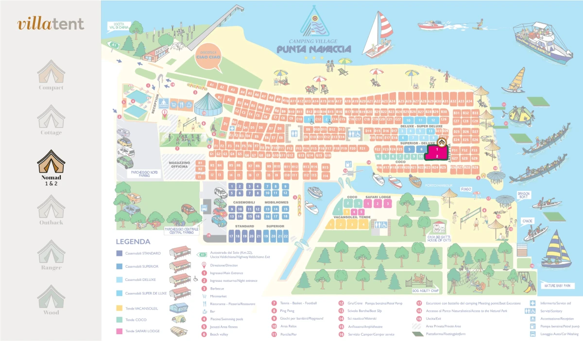 Villatent- Plattegrond- Camping Village Punta Navaccia-2023